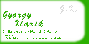 gyorgy klarik business card